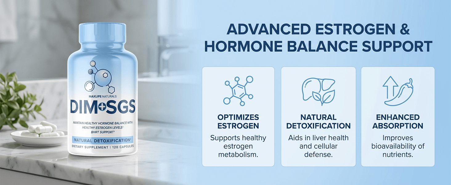 MaxLife Naturals DIM SGS 120 Capsules Hormone Balance Support Made in USA