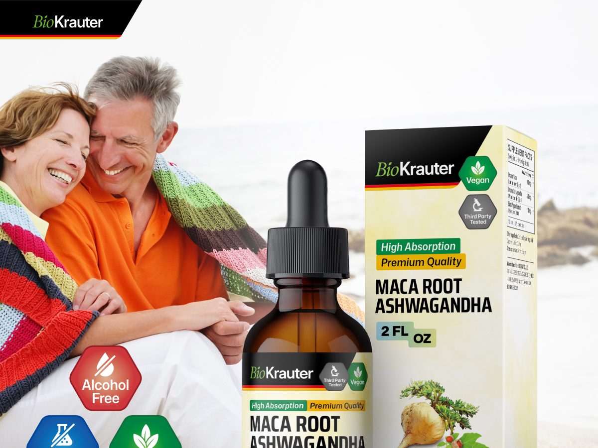 BIO KRAUTER Maca Root and Ashwagandha for Mood & Overall Support, 2 Fl.Oz
