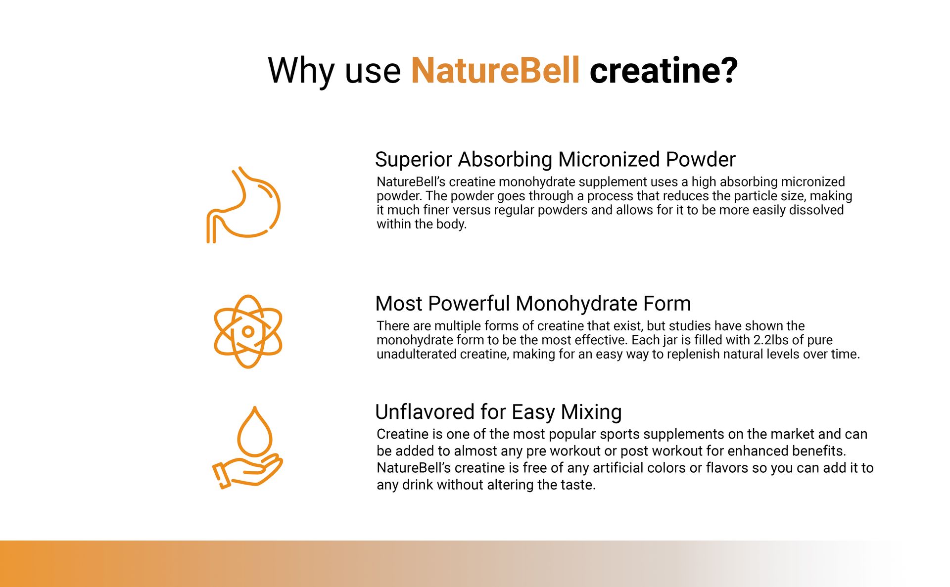 NatureBell Micronized Creatine Monohydrate Powder, 200 Servings