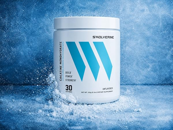Swolverine Creatine Monohydrate Powder - 5g Micronized Creatine, Third-Party Tested, Single-Ingredient, Supports Muscle Strength, Power, Recovery & High-Intensity Performance, 30 Servings, Unflavored
