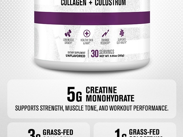 Jacked Factory Creatine for Women with Collagen, 30 Servings, Unflavored