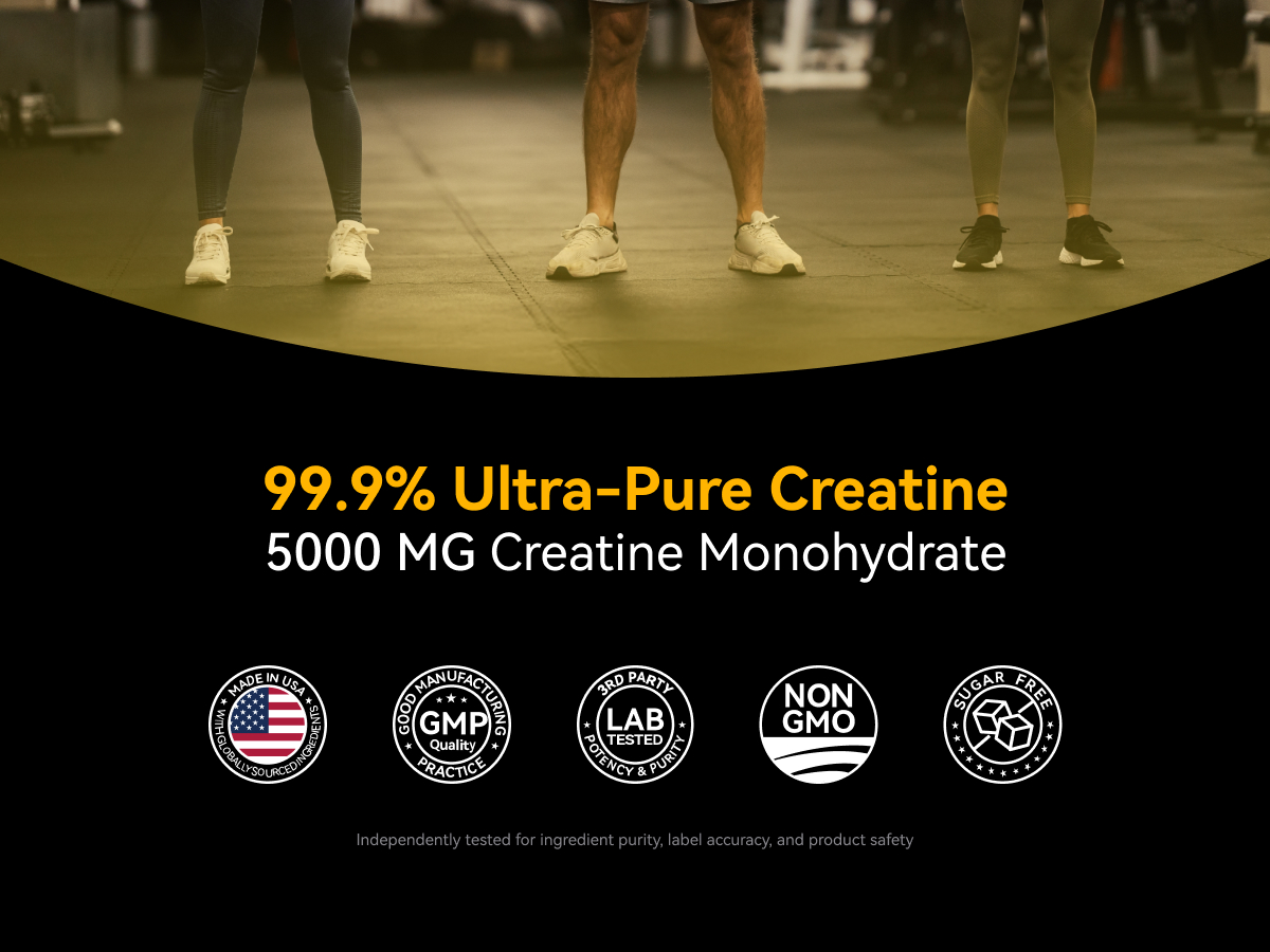 Inner Brightness Creatine Monohydrate Gummies for Men & Women 5000 mg, 3rd Party Tested, Creatine Chews for Muscle Growth, Strength & Energy Support, Sugar Free, Vegan, 120 Count