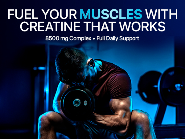 Creatine Monohydrate Gummies Complex 8500MG - Energy Chews, Men & Women