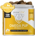 Koiran kalaöljy lisäravinteet - 120 Omega 3 kalaöljy koiran vitamiinit, eläinlääkäri Formuloitu kutina helpotus koirille, luonnollinen Omega 3 kalaöljy koirille, koiran iho ja takki täydentää (Salmon Flavor)