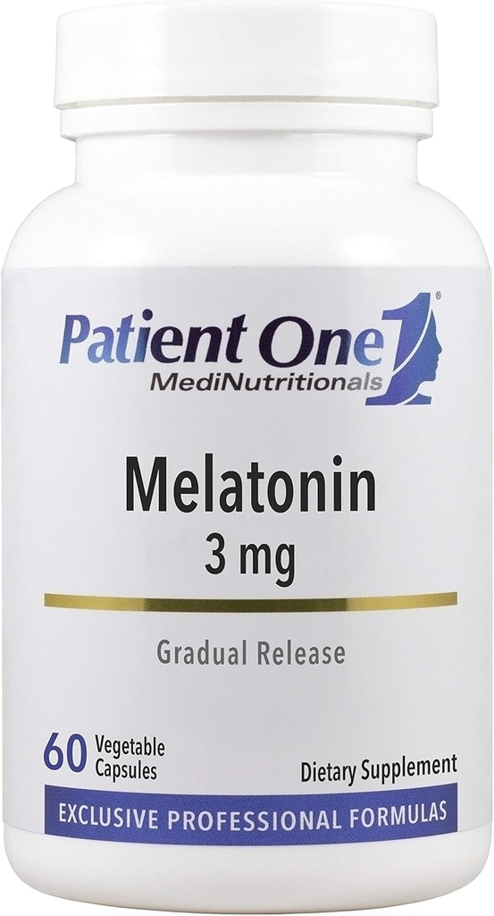 Patient One Melatonin 3 mg Extended Release | Tillägg för att stödja återstående sömn och avkoppling * Natursömnhjälp | 60 kapslar