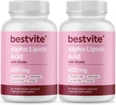 Alfa Lipoic Acid 600 mg (per kapseli) Biotiini parantaa imeytymistä (240 kasviskapselia) (2 x 120) Ei täyteaineita - Ei stearaattia - ei virtausaineita