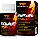 Testosteroni Booster, Turkesterone Supplement 1300mg Ultra High Strength (Ajuga Turkestanica Extract Std. - 20% Testosteroni), Athletic Performance & Muscle Mass,120 kapselia