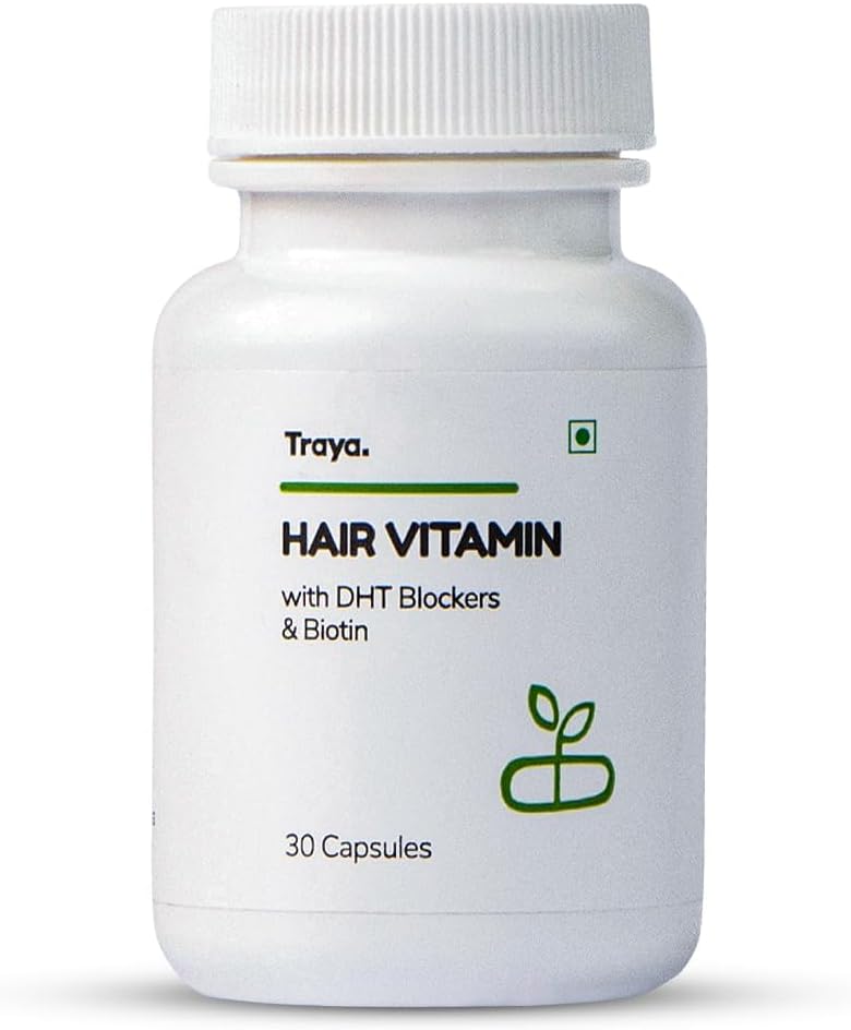 Sheltr Hair Vitamiinit Kapselit, Natural DHT Blocker & Biotin kapselit hiusten kasvua, hiusten putouksen valvonta, sisältää 12 mikrog Biotiini, vitamiini, rauta, Omega 3 & Bhringraj (30 monivitamiinit hiukset)