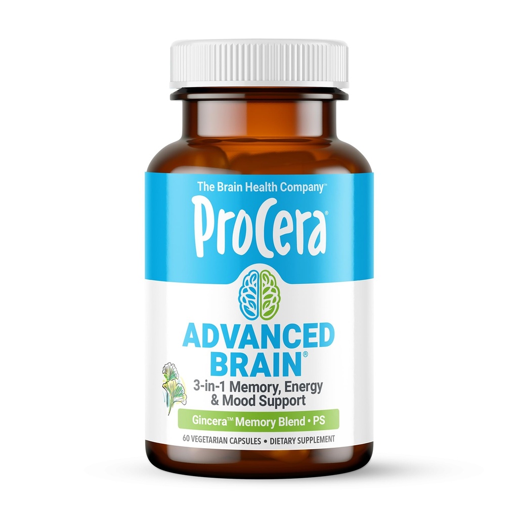 Procera Advanced Brain - Nopea toiminta - Ainesosat Tuet 100+ Studies - Parantaa muistia, palauttaa - Keskittyminen - Tyhjentää Fog - Mielen selvyyden - Hidas kognitiivinen lasku - 60