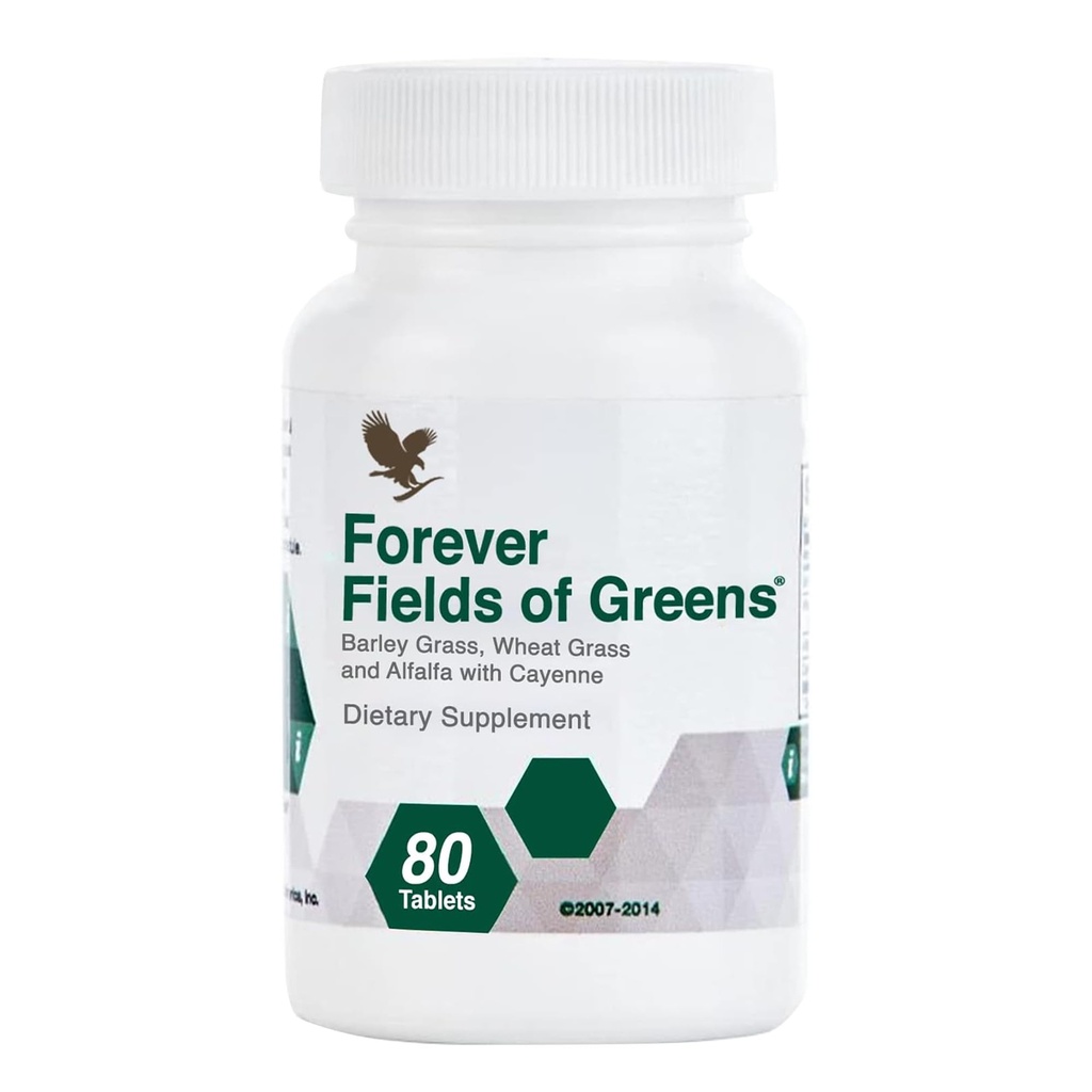 Ikuisesti Living - Fields of Greens, Green Superfood Superfood Supplement Barley Grass, Wheat Grass, ja Alfalfa puhdistus ja alkalizing, 80 tablettia