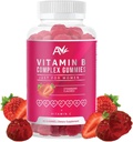 Avilana B-vitamiinikompleksi Just for Women Vegan Gummies kanssa B12, B7 (Biotin), B6, B3 (Niasiini), B5, B6, B8, B9 (Folate)s, energia ja terve immuunijärjestelmä (1 pakkaus)
