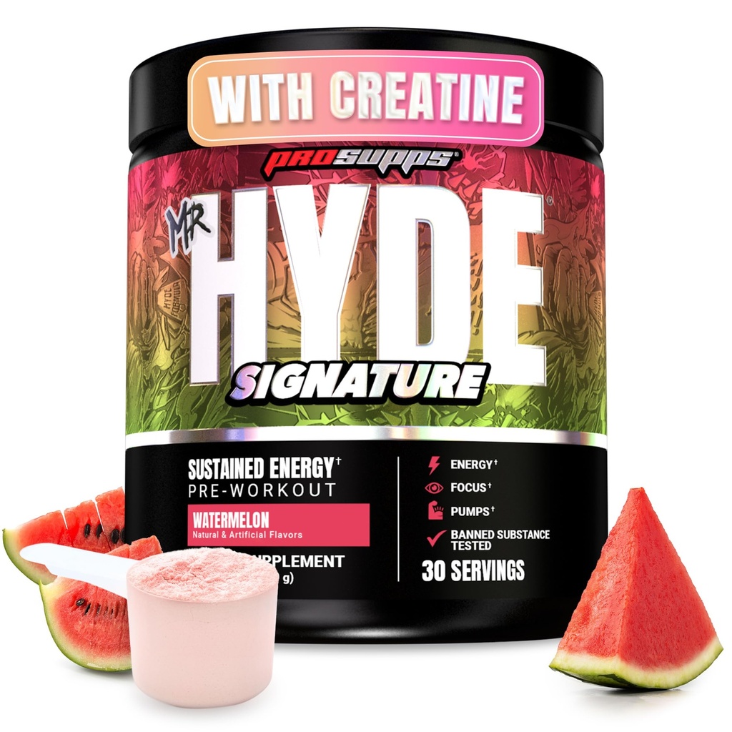 PROSUPPS Herr Hyde Signature Pre Workout Powder med Kreatin, Beta Alanine & Koffein - Prestanda, Energi & Endurance - Ren Fitness & Gym Kosttillskott för Män & Kvinnor (Watermelon, 30 portioner)