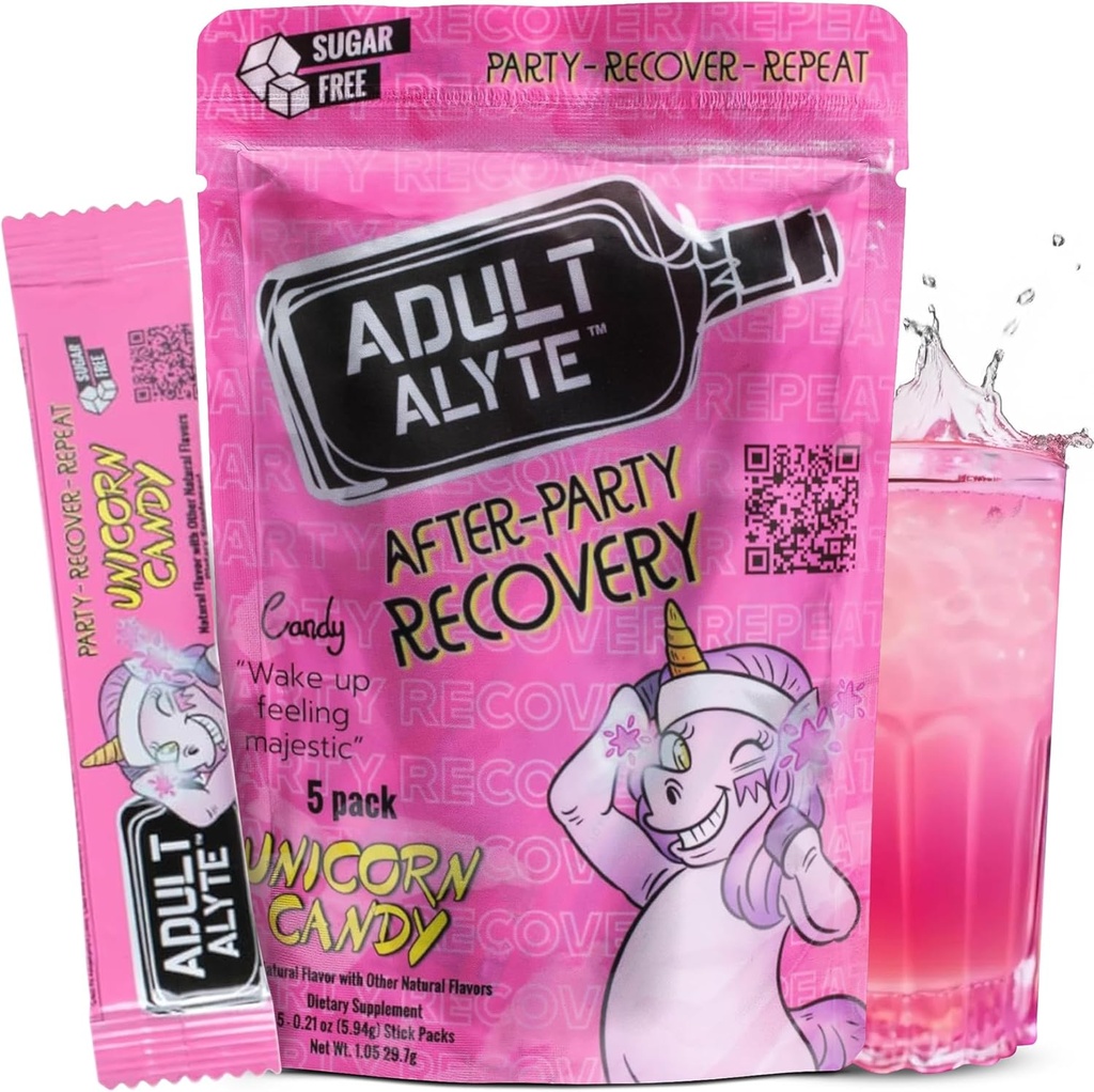 Efter Alkoholhjälp Wellness Vitaminer Jag Återställer Bättre Mornings I Dihydromyricetin DHM & B Vitaminer Komplex I Antioxidanter Supplement och Lever Support I 5 Pulver Stick Drink Packets I Unicorn Candy
