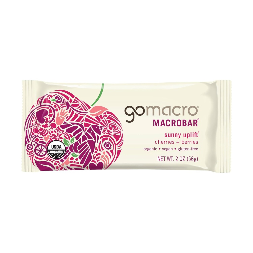 Gomacro, Bar Sunny Uplift Kirsikat Marjat Luomu, 2 Ounce