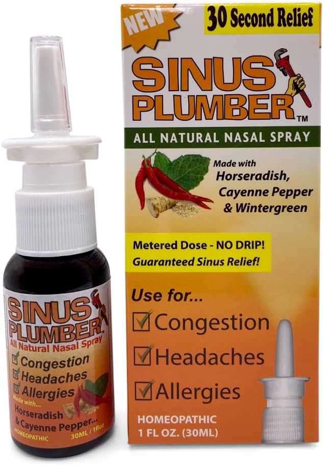 Sinus Pumber Pepper Nasal Spray, Allergia ja Sinus Relief, Ruuansulatus, Päänsärky, 1 fl oz