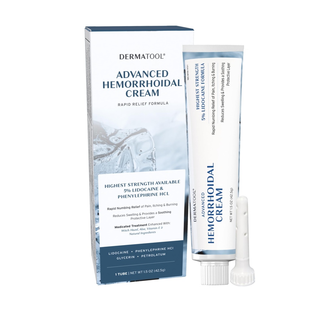 Peräpukamien hoito - Advanced Peräpukamien Cream 5% Lidokaiini & Fenyyliefriini - Peräpukamien Kutistuminen Hoito - Nopea lievittää kipua, turvotus, verenvuoto, kutina ja polttaminen - Fissure & peräpukamia
