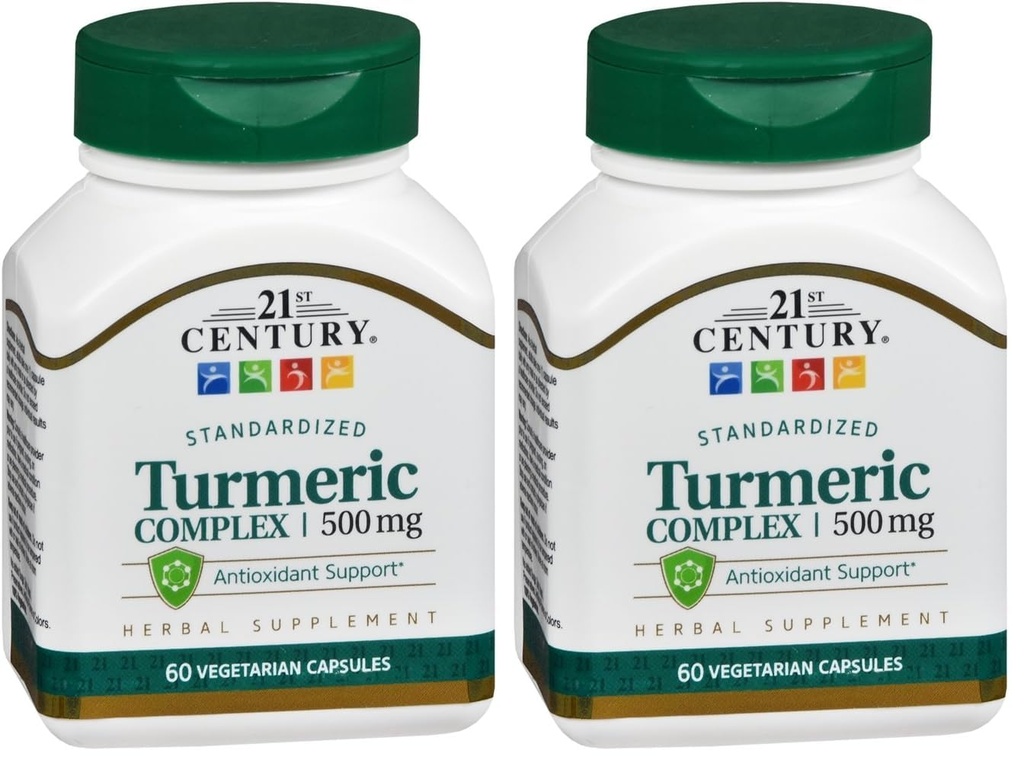 21st Century Turmeric Complex Kasvissyöjä Kapselit, 60 Luku (Pack of 2)