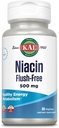 KAL Niacin 500mg Flush Free - Vitamin B3 Supplement - Metabolism and Energy Support - Hud, Nerve, Digestive Health and Circulation Support - Vegan Vitamin, 60-dagars garanti, 60 portioner, 60 VegCaps