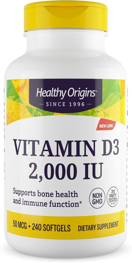 Terve alkuperä D3-vitamiini, 2000 IU, 240
