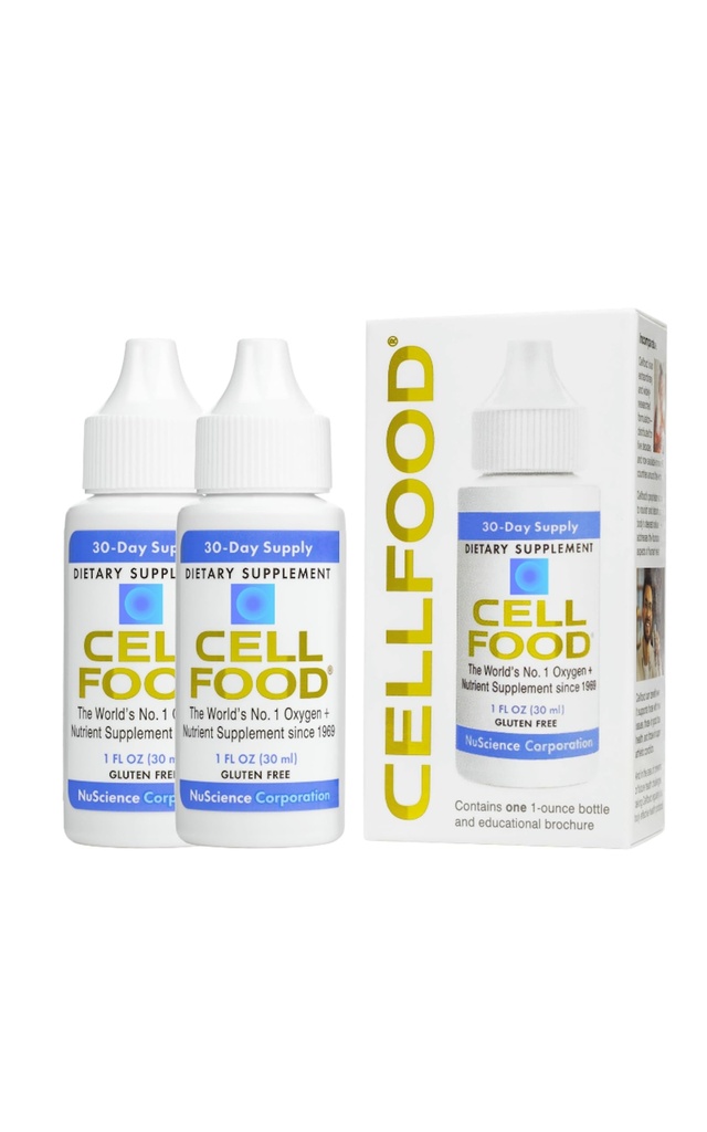 Cellfood Oxygen Boost - 1 fl oz, 2 pakkaus - Liquid Oxygen Supplement - Gluteeniton, Cert.