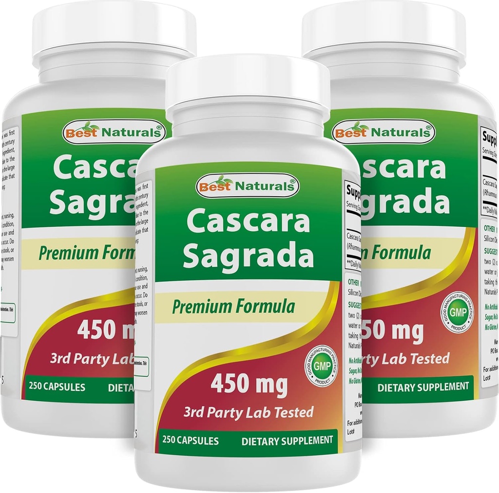 Best Naturals Cascara Sagrada 450 mg 250 kapselia (250 kpl)