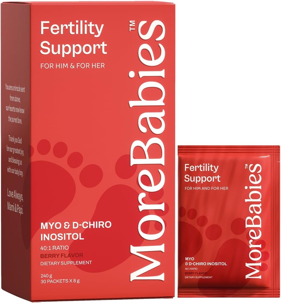 Myo-Inositol & D-Chiro Inositol Fertility Supplement för kvinnor och män. 30-dagars Supply, Berry Flavored Packets. Främjar hälsosam äggstocksfunktion och spermiekvalitet.