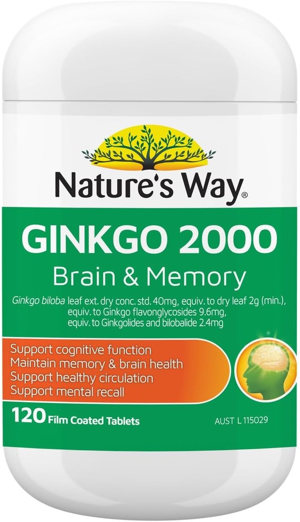 Luonnontapa Ginkgo Biloba 2000MG 100+20 tablettia