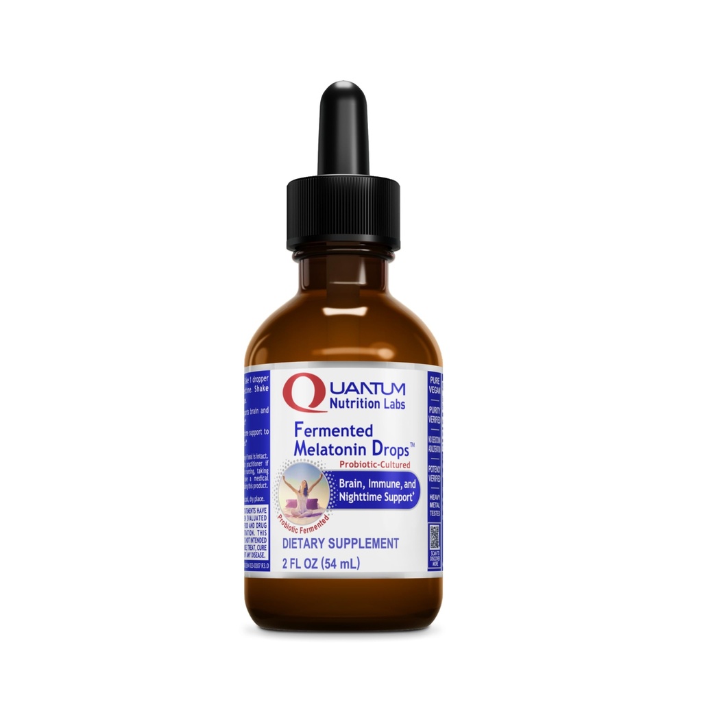 Quantum Nutrition Labs Fermented Melatoniinin Drops - Melatoniinin neste aikuisille, uni tuki, valmistettu orgaanisia ainesosia, vegaaninen Friendly - 2 Fl Oz (54 Servings)