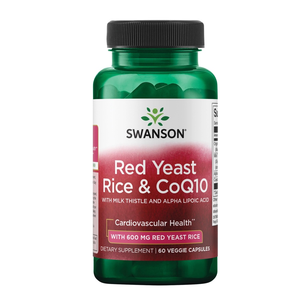 Swanson Perinteinen punainen hiivariisi & CoQ10 maitotikka ja Alpha Lipoic Acid 60 Veg kapselit