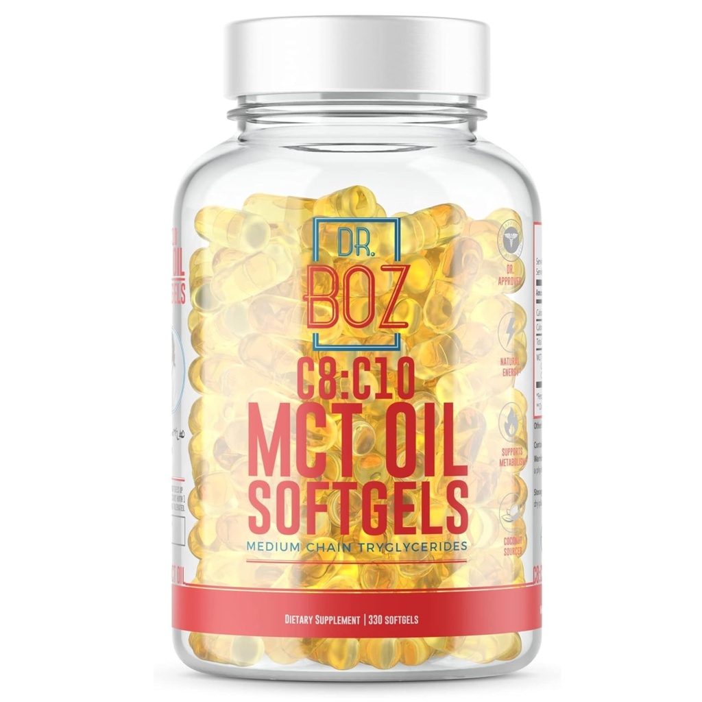 Tohtori Boz - C8:C10 MCT Oil Supplement (330 Softgels) - Tohtori hyväksytty - Natural Energy, Weight Management, & Mental Focus - Lisäykset Ketonit - valmistettu puhdas kookosöljy - valmistettu Yhdysvalloissa - Self Care