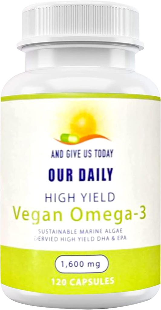 Päivittäinen vites Vegan Omega-3 täydennysosa - Marine Algal Lähde DHA & EPA rasvahapot - Kasvipohjainen kalaöljy Vaihtoehtoinen - Carragenan Ilmainen Pehmeät Eye Health & Optimal Wellness