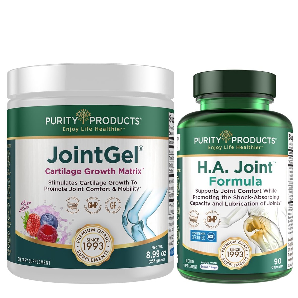 Puhtaus Tuotteet JointGel (Berry Flavor) + HA Joint Formula Bundle Bioactive Collagen Peptides + MSM - tukee Joint Function + Joustavuus Fortifying Joint Cartilage - Hyaluronic Acid +Lisää