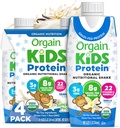 Orgain Organic Kids Protein Nutritional Shake, Vanilja - 8 g proteiinia, 22 vitamiinia ja kivennäisaineita, hedelmät ja vihannekset, gluteeniton, soijaton, ei-GMO, 8.25 Fl Oz (pakkaus 4)