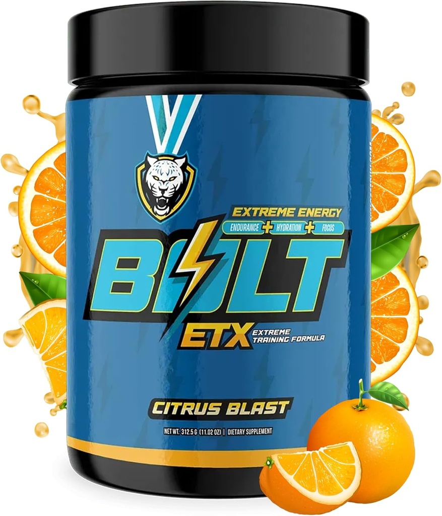 6AM Run Bolt Pre Treenout Powder for Runners, Instant Energy Boost, Cardio & Focus Support, Ei Jitters, High Energy Formula, Running Nutrition, Kaikki luonnolliset, Citrus Blast Flavor, 25 Servings