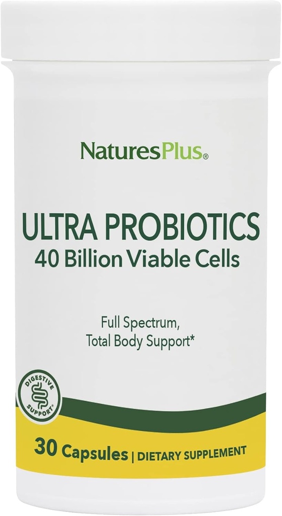 NaturesPlus Ultra Probiootit - 30 Vegaanikapselit - Full Spectrum Yhteensä Body Support - Sisältää Prebiootti Acai - 30 Tarjoilut