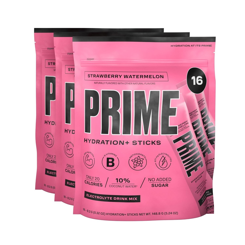 Prime HYDRATION+ Sticks Strawberry Watermelon 