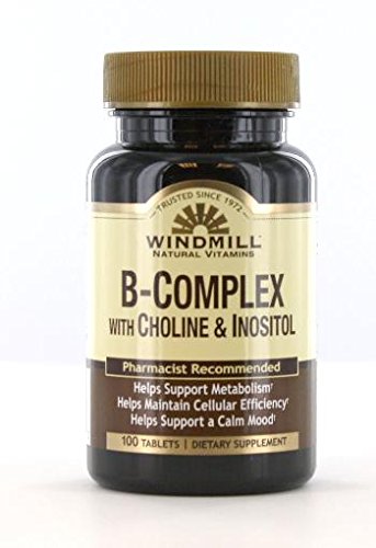 Tuulimylly B-Complex koliinin ja Inositol Tabs 100's Windmill