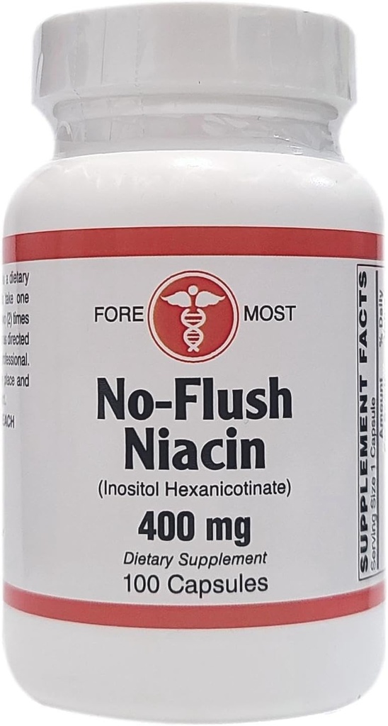 Kokonaisvaltainen terveys No-Flush Niacin - 400 mg - 100 kapselia