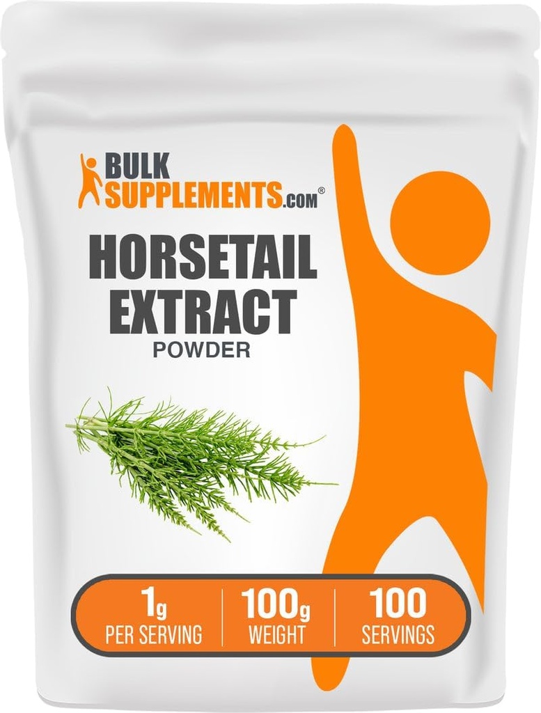 BulkSupplements.com Horsetail Extract Powder - Horsetail Herb - Silica Supplements, Gluten Free, 1g per Servering, 100g (3,5 oz) (Pack av 1)