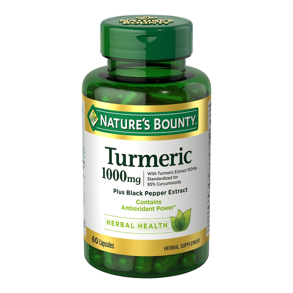 Luonnon Bounty Turmeric Black Pepper Extract, tukee antioksidantti Health, 1000mg, 60 kapselia