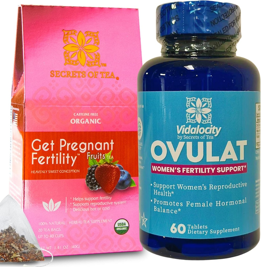 Secrets Of Tea Hedelmällisyys Solmio - Hedelmällisyys teetä ja hedelmällisyys täydentää naisille, Prenatal vitamiineja inositoli, Vitex ja Folate auttaa tukemaan Hormoni Balance naisille
