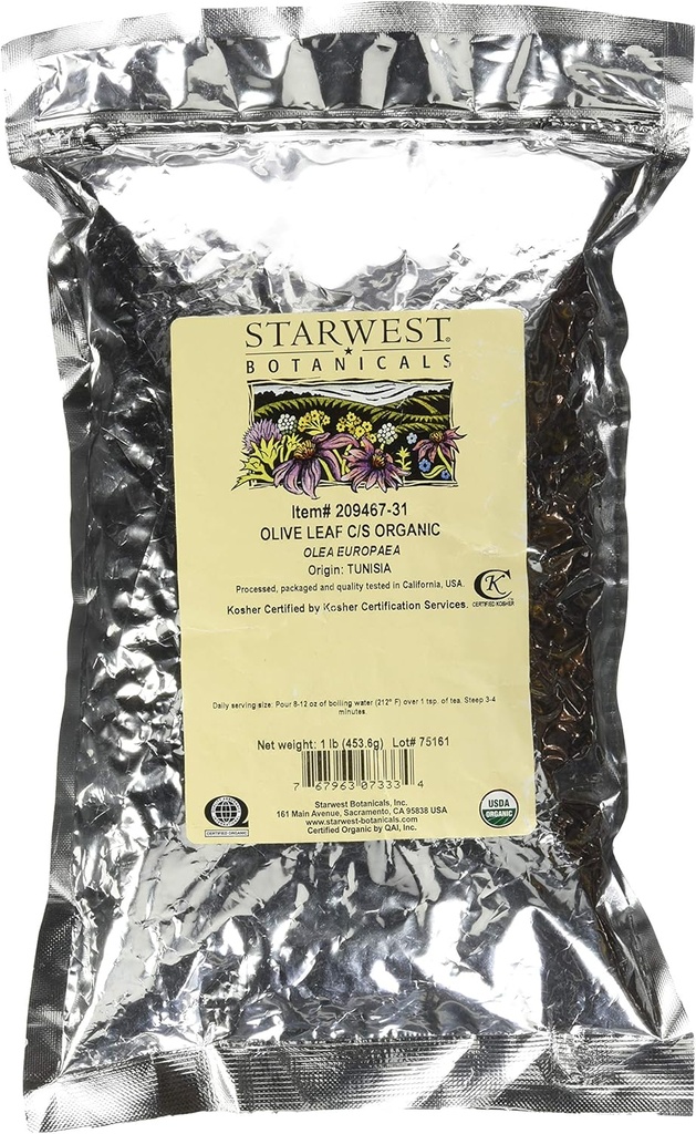 Starwest Kasvitieteelliset Olive Leaf Leaf Leikkaa ja Sifted, 1 punta
