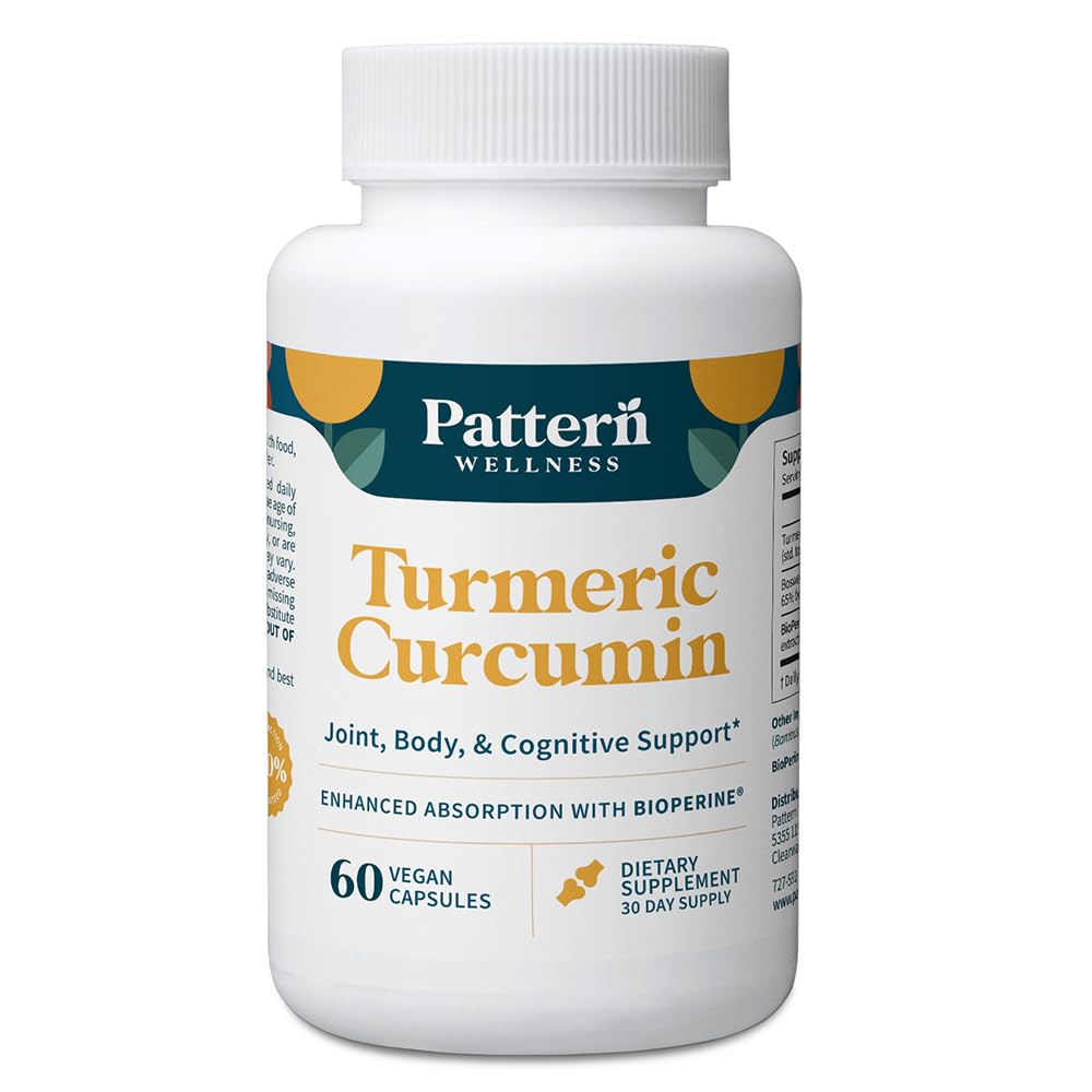 Pattern Wellness Turmeric Curcumin ... 1300mg... 95% Curcuminoidit BioPerine® Black Pepper...