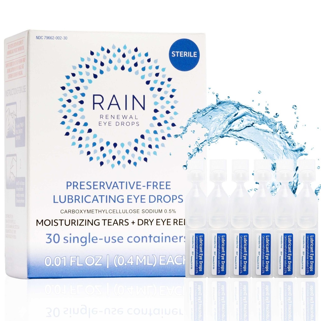 Rain Säilöntäaineeton silmätippa vaikealle kuivalle silmälle Lisää luonnollisia silmätippoja kuivan silmän pehmennykseen