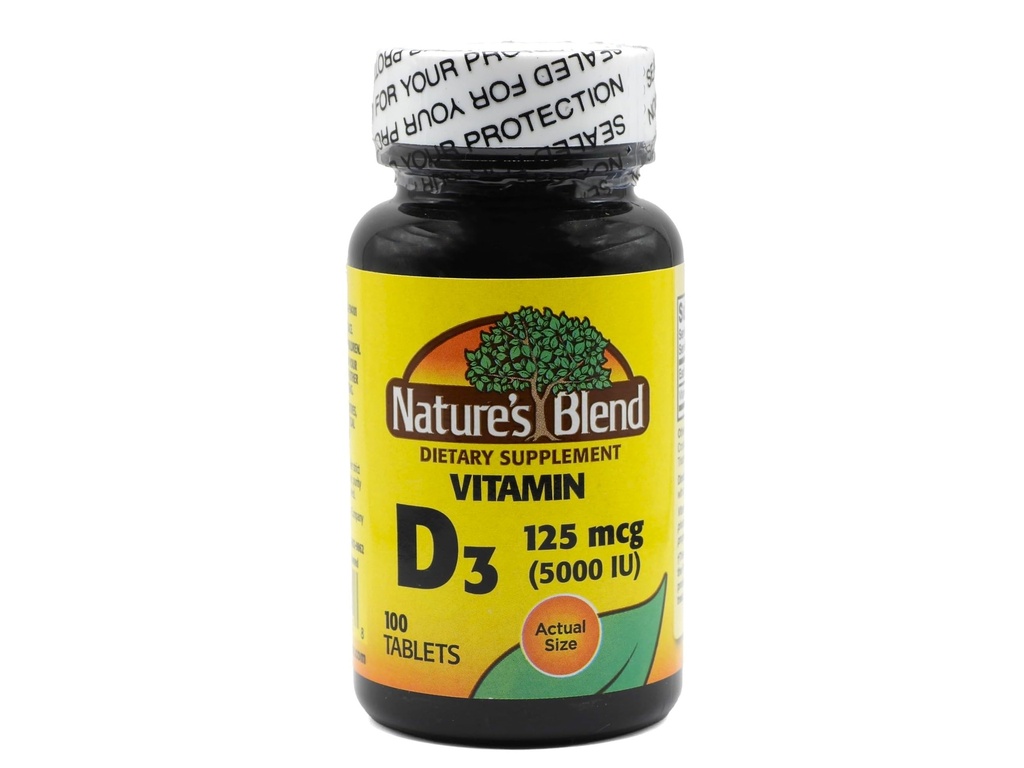 Nature's Blend D3-vitamiini, 5000 IU 100 tablettia