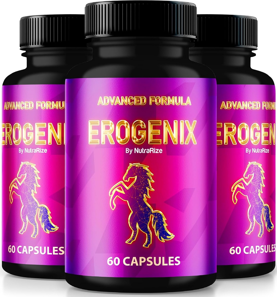 (3 Pack) Erogenix kapslar, låsa upp din maximala prestanda, all naturlig tillskott för att stödja långvarig energi och övergripande hälsa, officiella Ero Genix recensioner (180 kapslar)