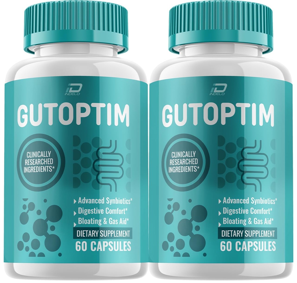 Gutoptim Advanced Probiotic Capsules, Gutoptim Probiotics Support för Digestive Health Pills, Gutoptim Reviews, Gut Supplement & Digestive Support (2 Pack - 120 kapslar)