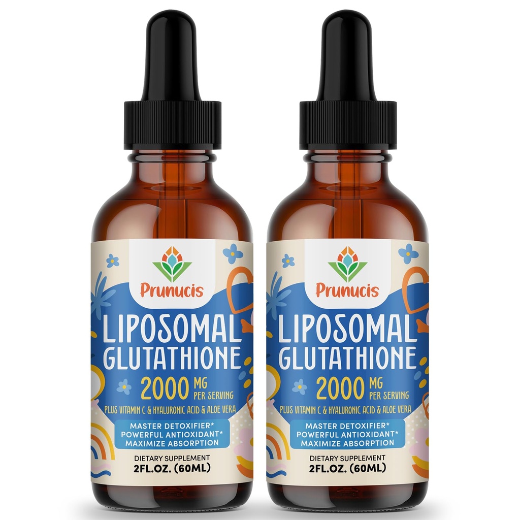 2000MG Liposomal Glutatione Liquid, 98% Imeytyminen, aktiivinen muoto L-glutatione täydennysosa, vegaaninen ystävällinen, tehokas antioksidantti Complex immuunijärjestelmä, ikääntyvä puolustus, Detox, 4 FL.OZ