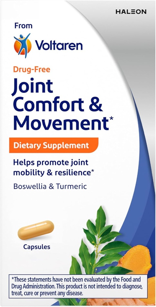 Voltaren Joint Comfort and Movement Dietary Supplement Voltaren, kanssa Boswellia ja Turmeric yhteisen tuen, liikkeen ja joustavuuden ... 30 Count Bottle