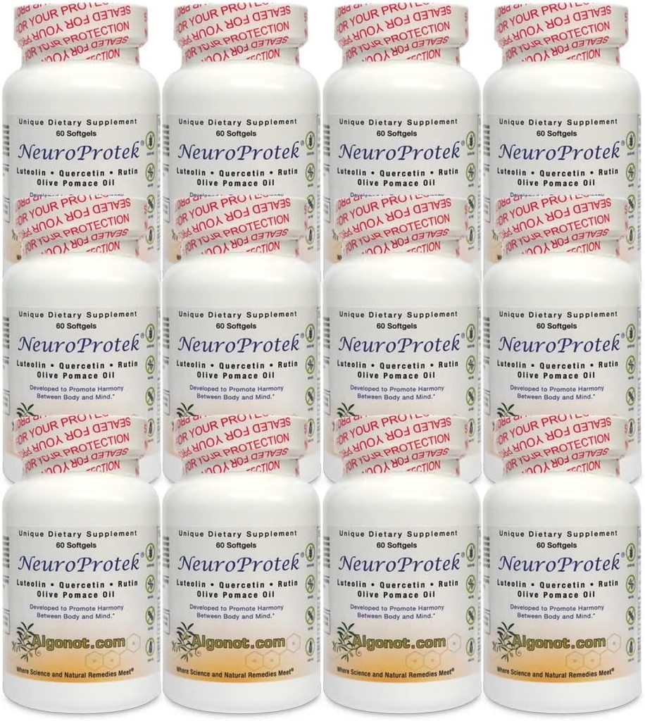 Algonot NeuroProtek 12 Pack: Ainoat liposomaaliset luteolin tuotteet käyttäen Olive Pomace Oil. Yhdistelmä luteolin, Quercetin & Rutin Olive Pomace Oil (Reduated Price Bundle)
